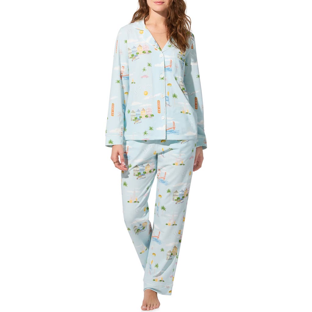 Bedhead Pajamas Print Jersey Pajamas In Blue