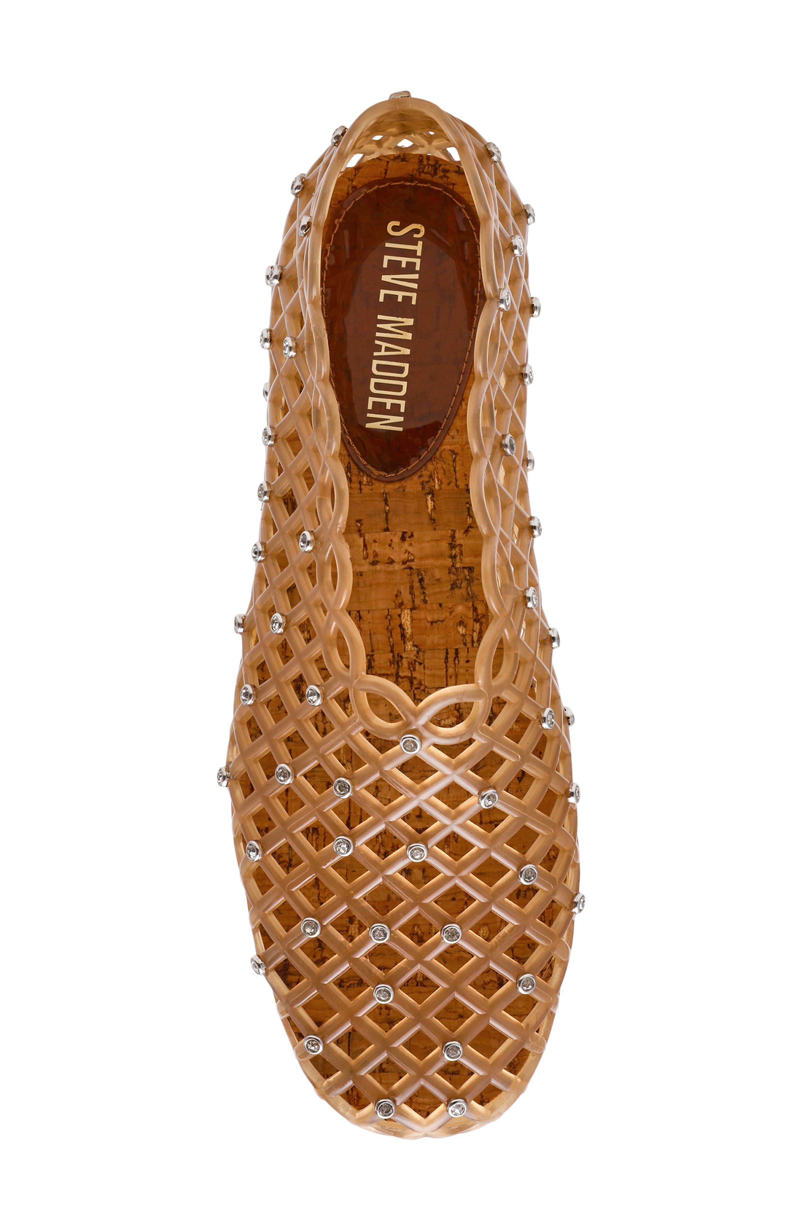 Steve Madden Grove Rhinestone Jelly Flat, Alternate, color, Tan