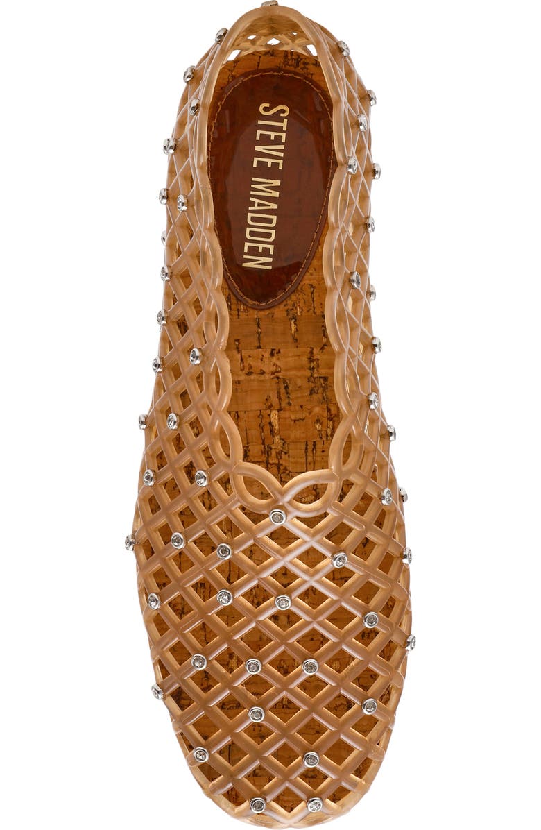 Steve Madden Grove Rhinestone Jelly Flat, Alternate, color, Tan