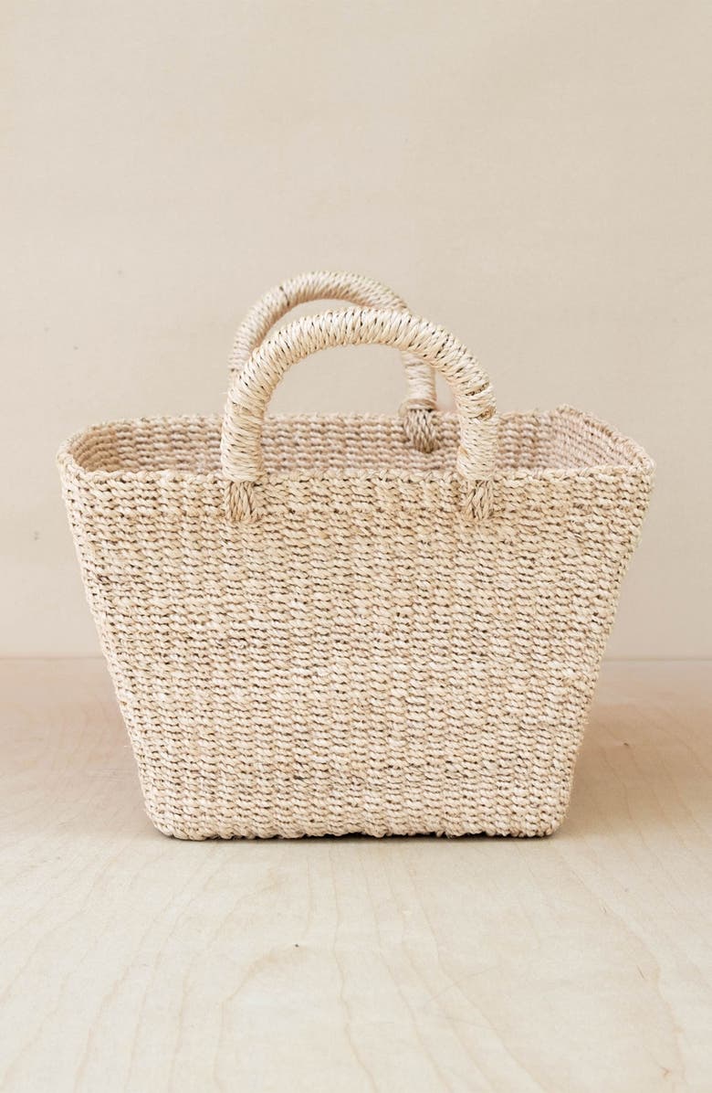 LIKHA Tapered Square Tabletop Basket with Handles, Alternate, color, Natural