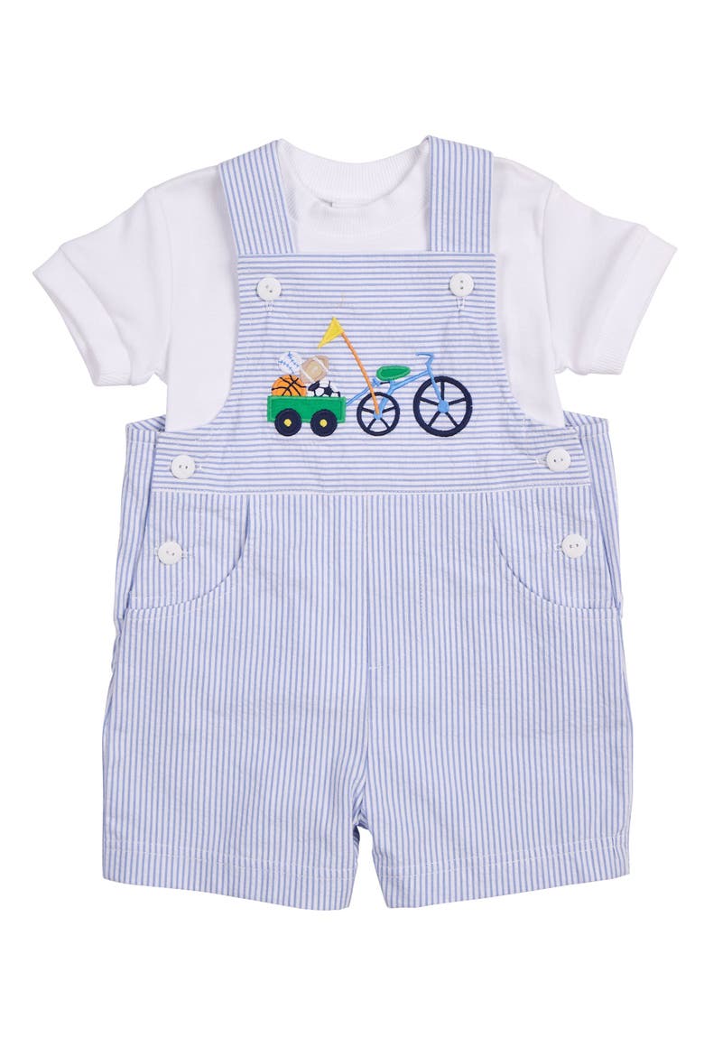 Seersucker Shortall With Bike & Sport Balls, Alternate, color, Blue / White