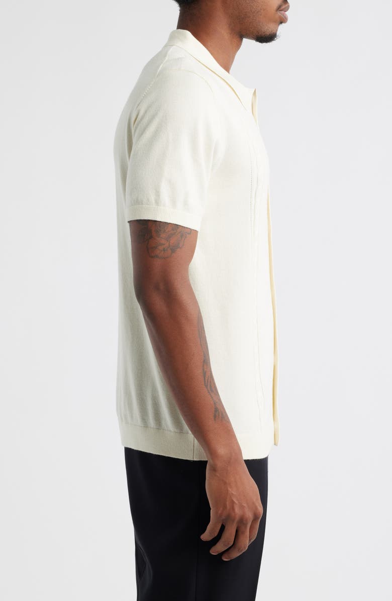 Open Edit Cable Detail Short Sleeve Cardigan, Alternate, color, Ivory Dove