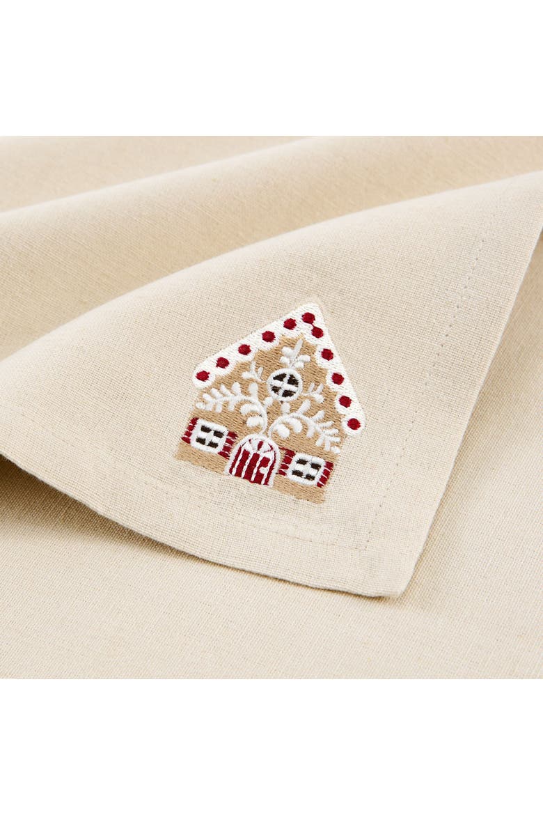 Gingerbread Bliss Embroidered Napkins Set of 4 Multicolor - 17"W x 17"L, Alternate, color, Multicolor