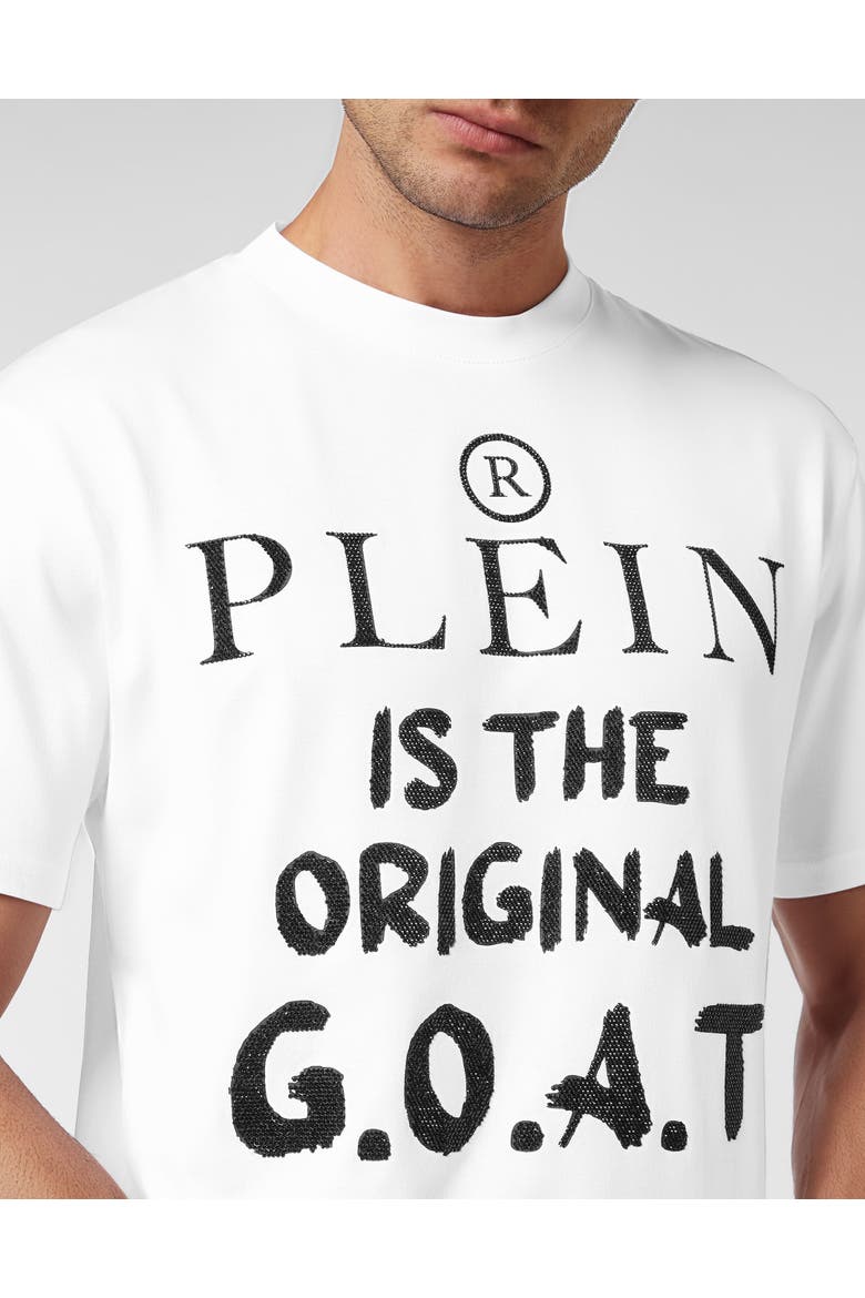 T-Shirt Round Neck Men, Alternate, color, white/black