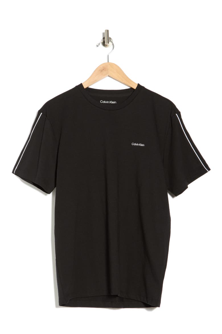 Logo Piped Sleeve Cotton Graphic T-Shirt, Alternate, color, BLACK