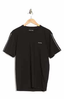 Calvin Klein Logo Piped Sleeve Cotton Graphic T-Shirt