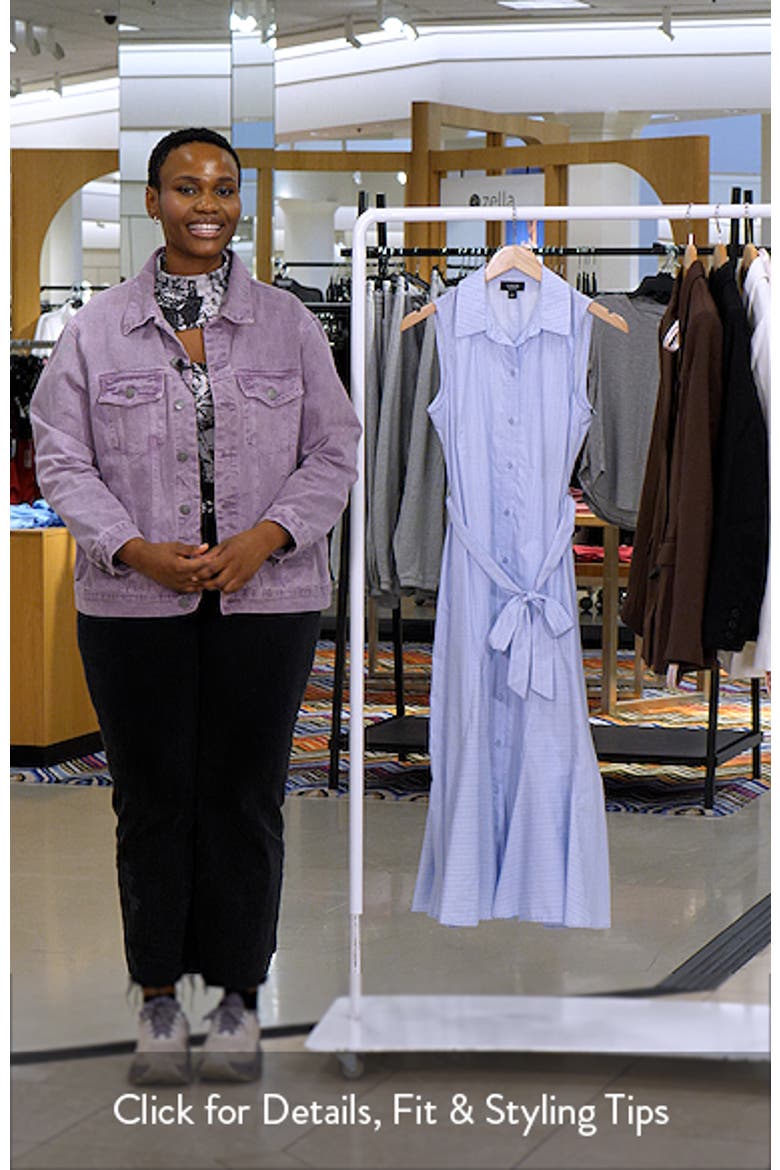Pinstripe Button-Up Midi Shirtdress video