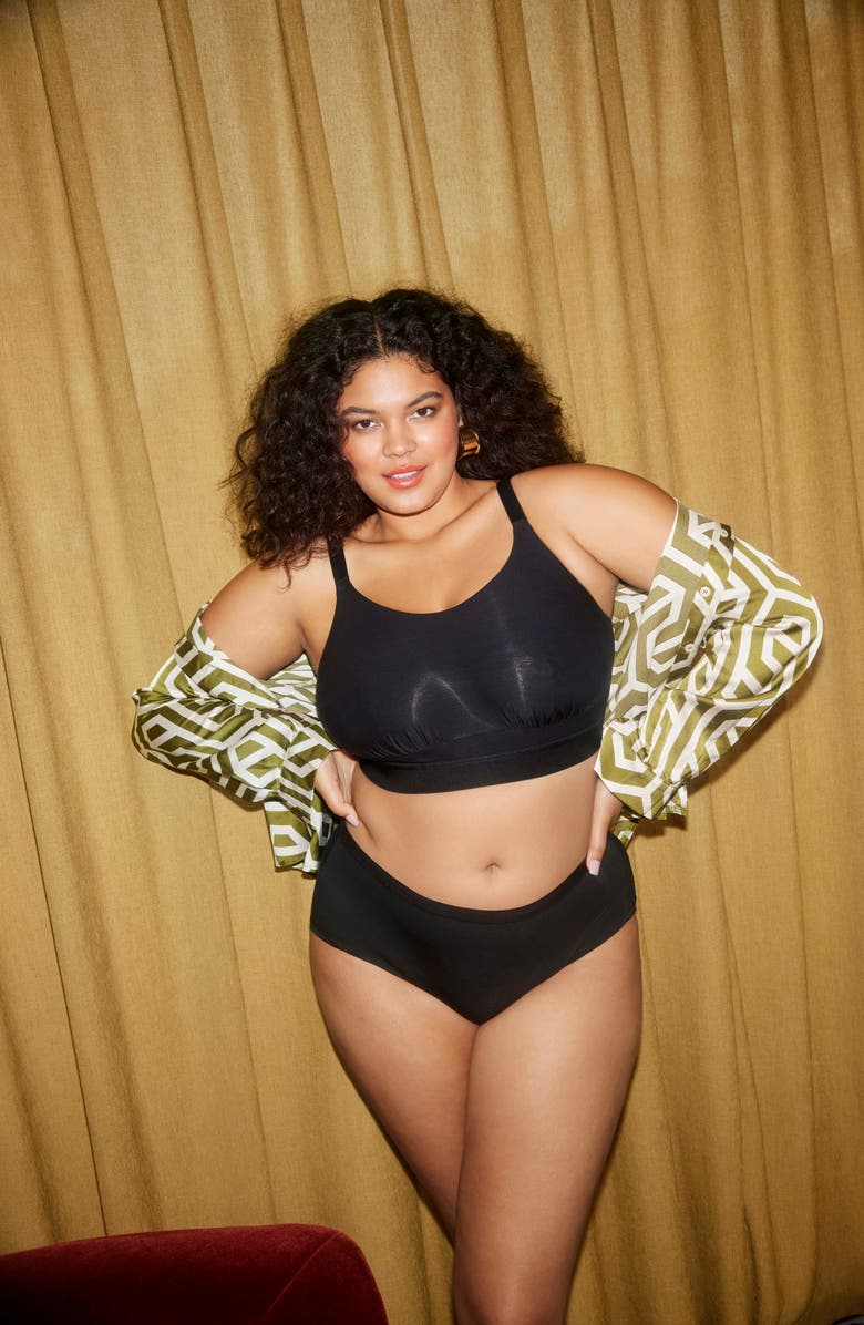 Elomi Downtime Wireless Bralette, Alternate, color, Black