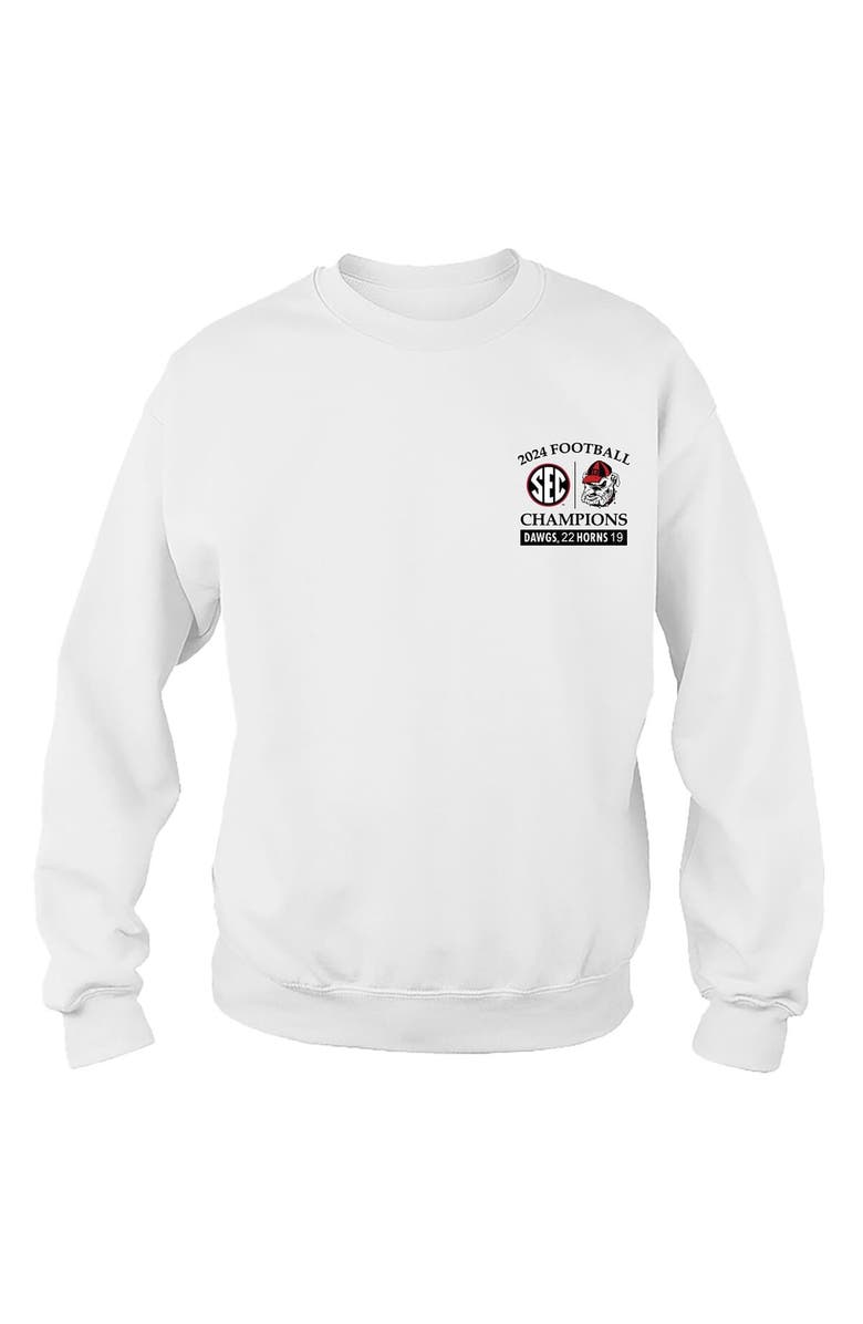 NEW WORLD GRAPHICS Unisex White Georgia Bulldogs 2024 SEC Football Conference Champions Pullover Sweatshirt, Alternate, color, 