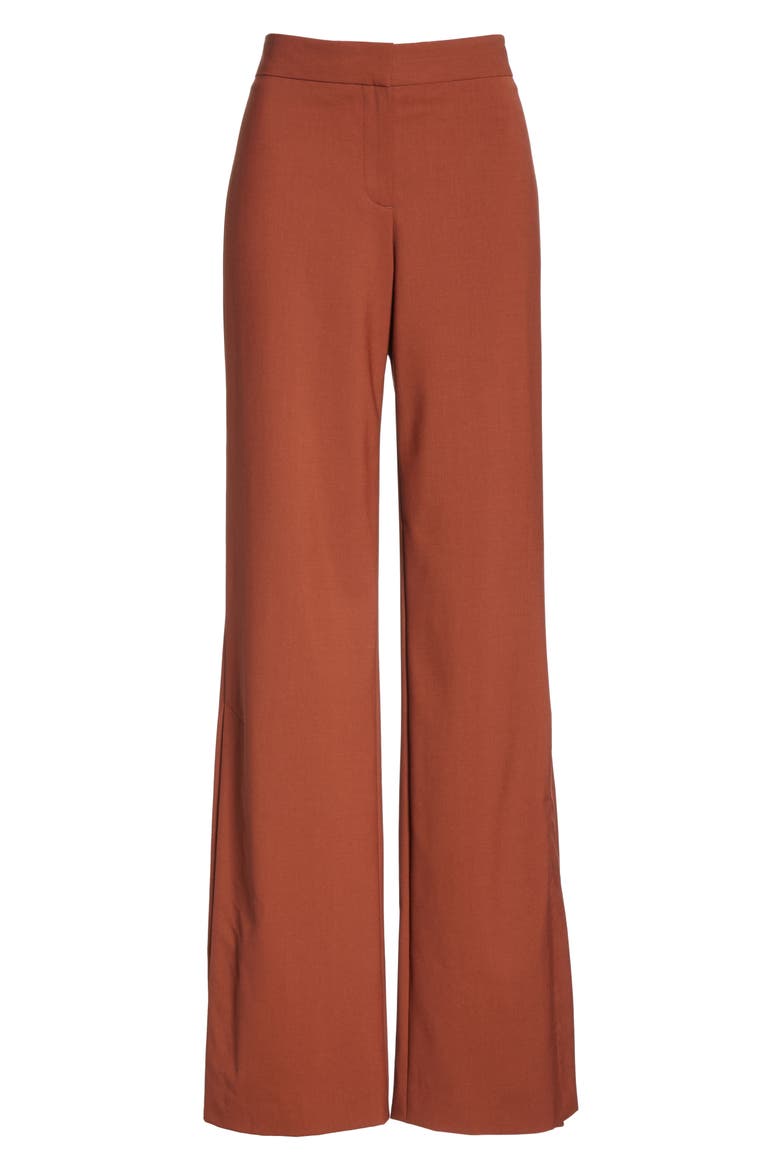Good Stretch Wool Slit Wide Leg Pants, Alternate, color, BRANDY