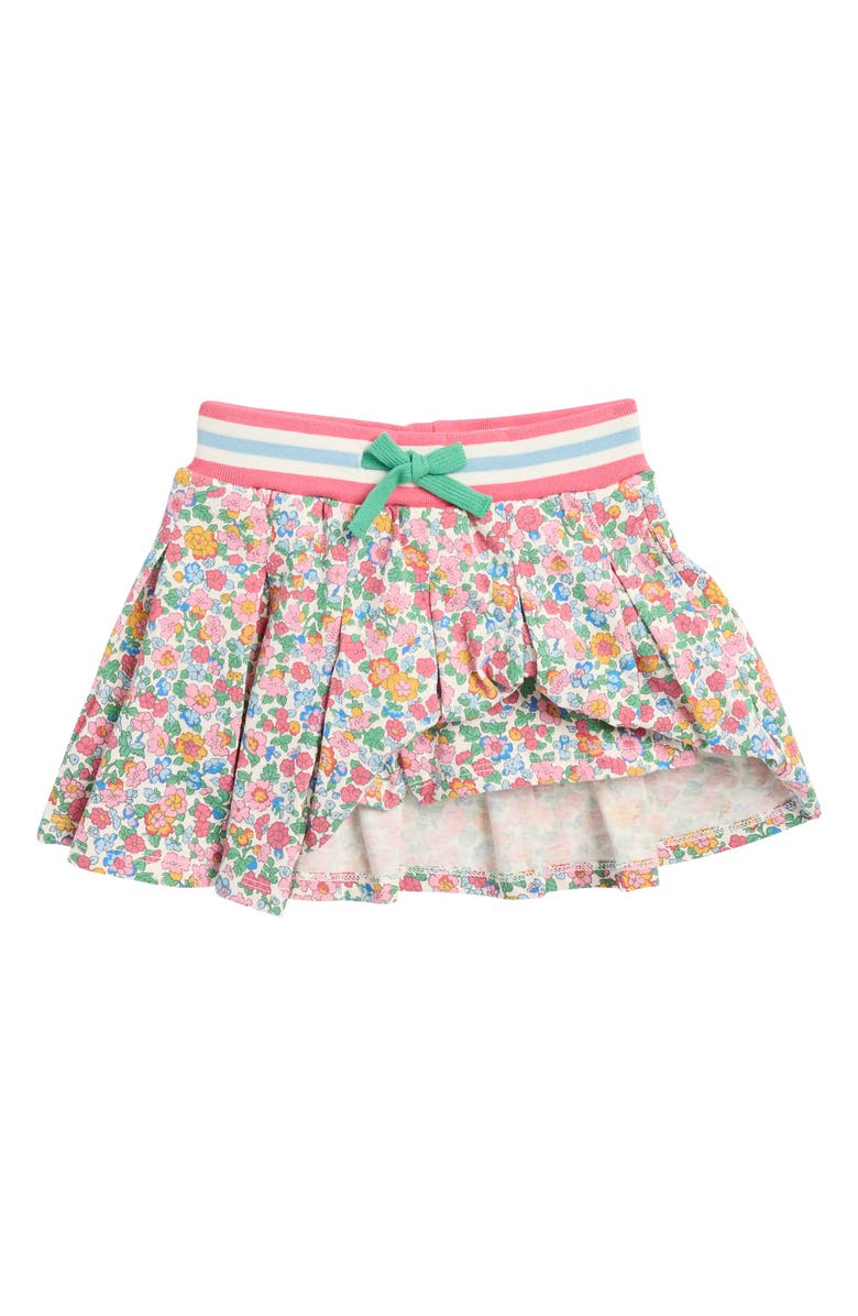 Mini Boden Kids' Pleated Cotton Jersey Skort, Alternate, color, Multi Ditsy Vintage Floral