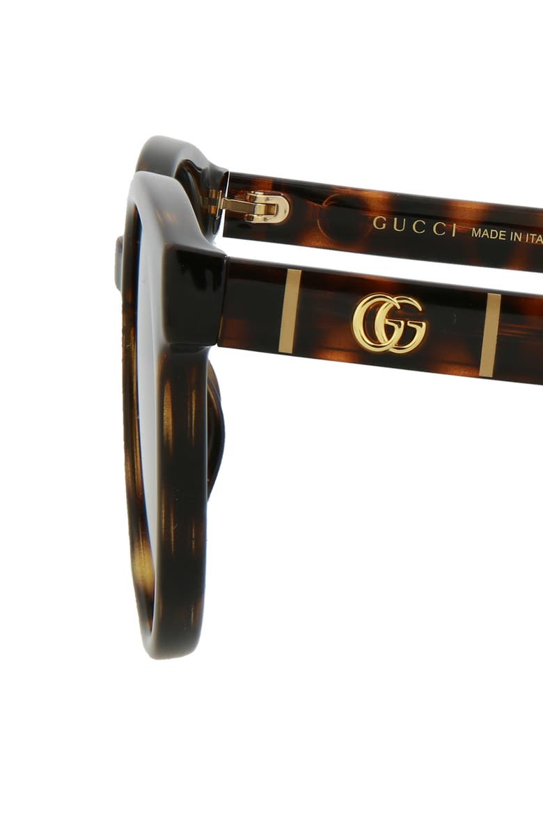 Gucci 56mm Round Sunglasses, Alternate, color, Brown Brown Brown