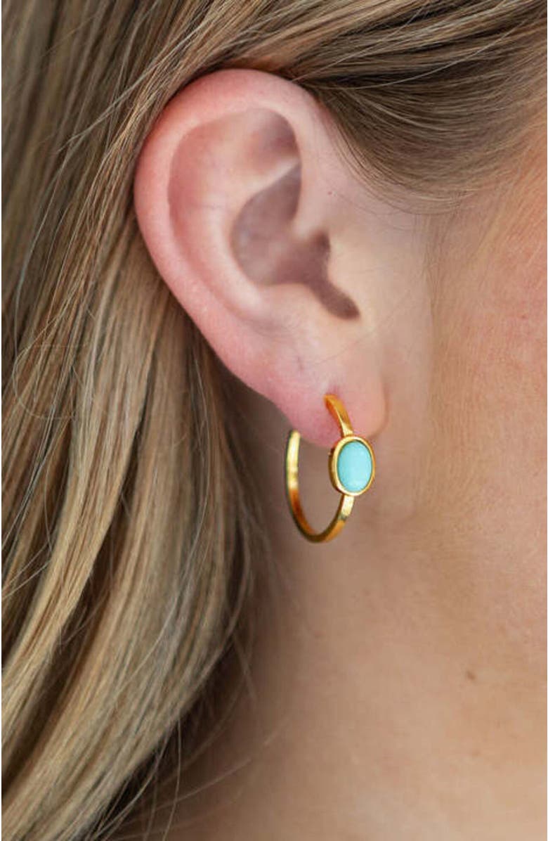 Erin McDermott Jewelry Turquoise Oval Mini Hoops, Alternate, color, 