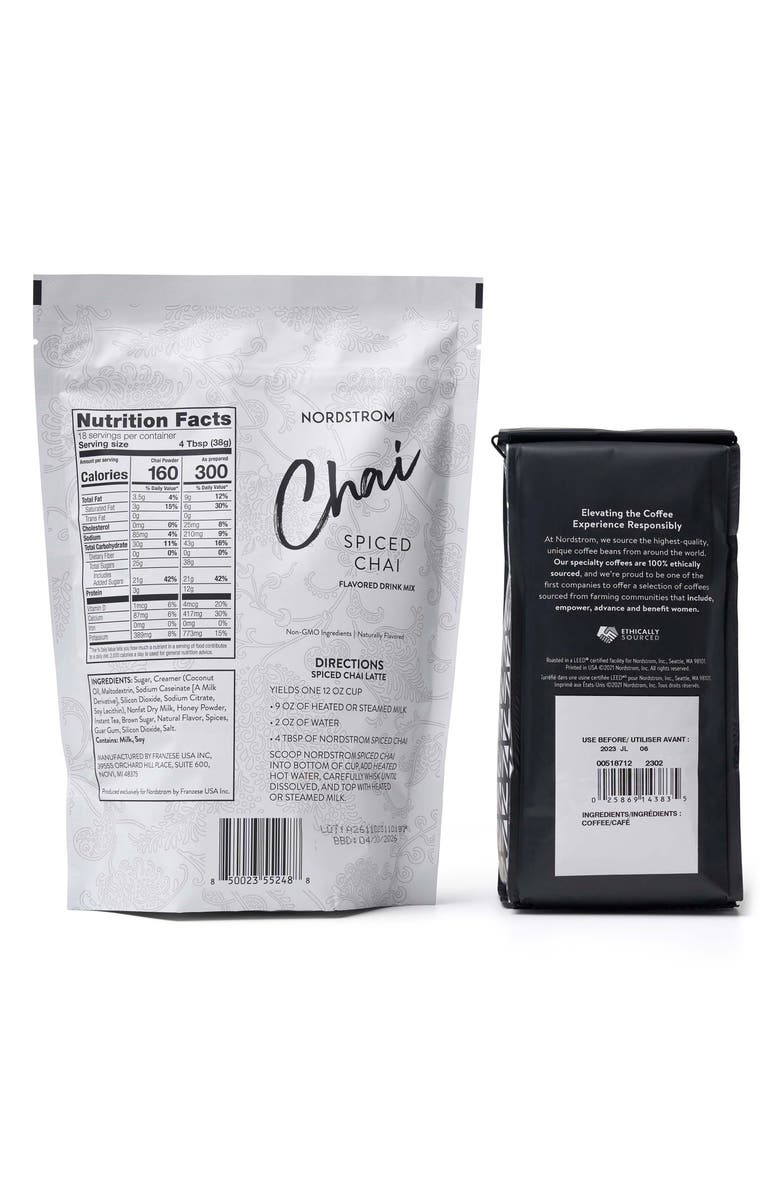 FRANZESE Spiced Chai Flavored Drink Mix & Debut Espresso Blend Whole Bean Coffee, Alternate, color, 