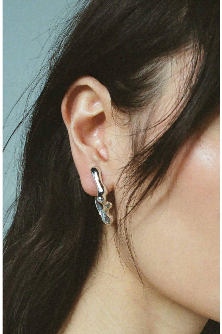 Seep Small Hoop Earrings, Alternate, color, SILVER