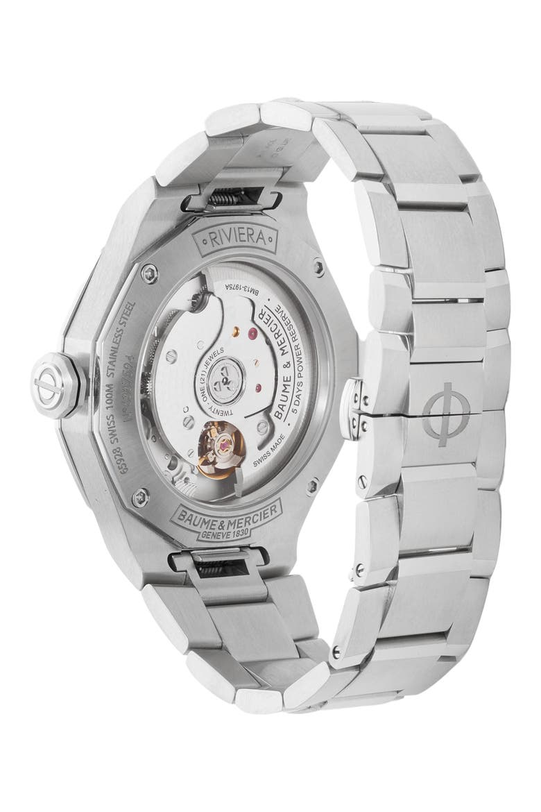Riviera 10715 Automatic Bracelet Watch, 39mm, Alternate, color, SMOKED GRAY