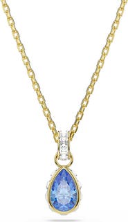 Swarovski Chroma 23k Gold Plated Crystal & Cubic Zirconia Pendant Necklace