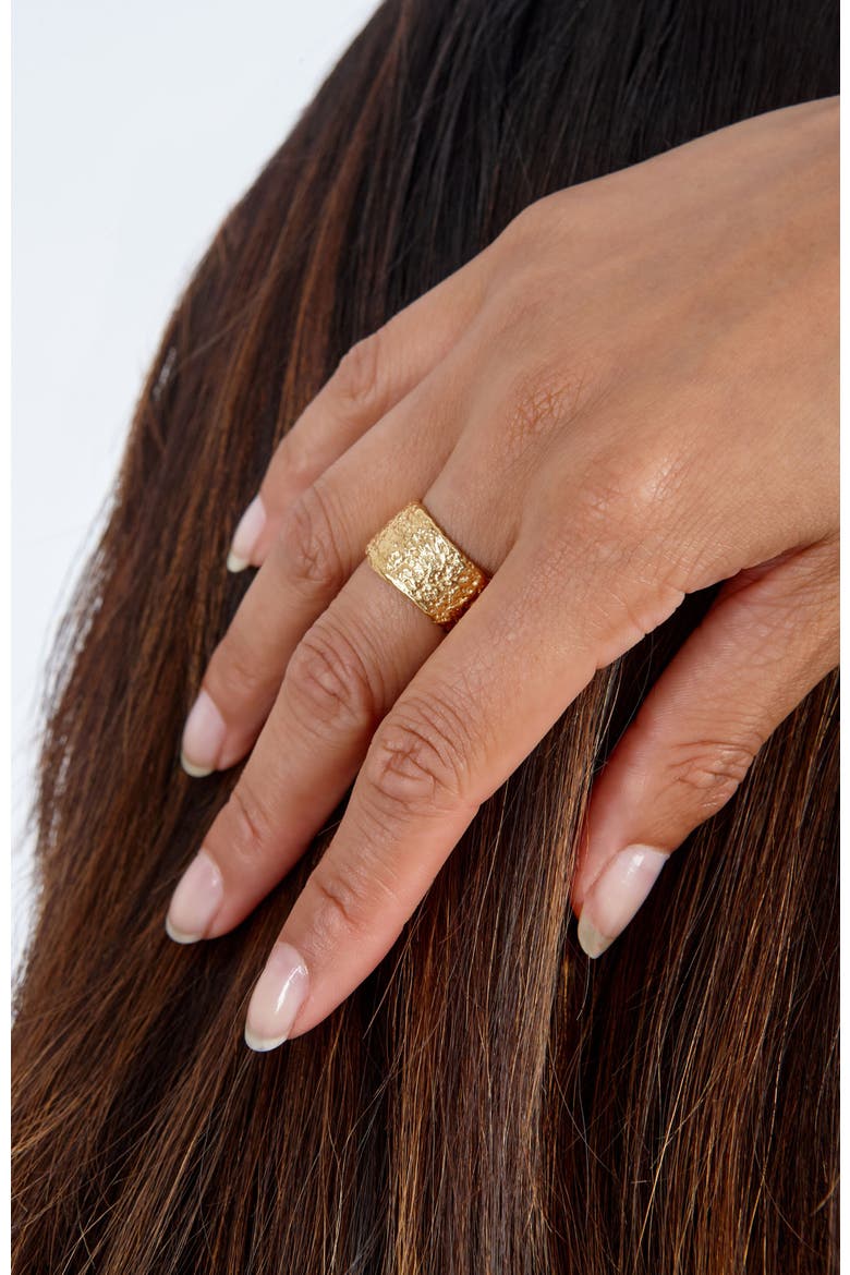 Hula Wide Ring, Alternate, color, Gold Vermeil
