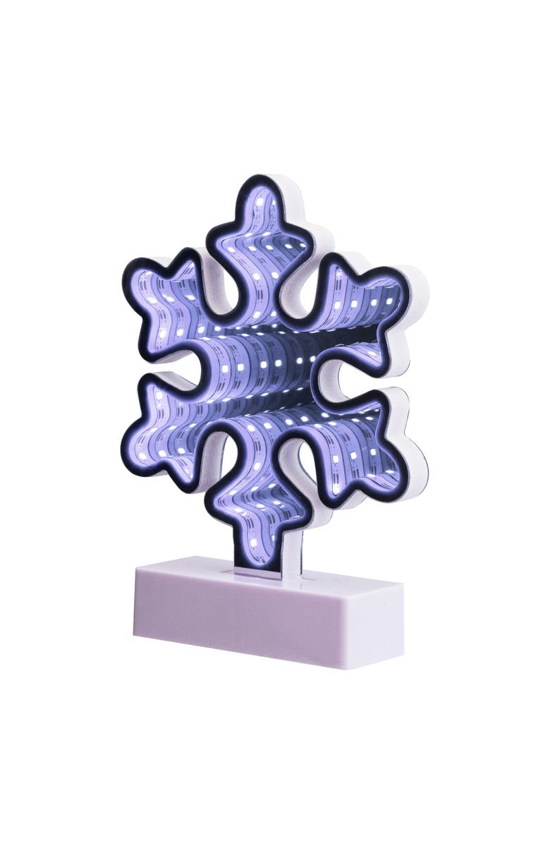 Northlight LED 3D Snowflake Christmas Infinity Mirror Light - 7.75", Alternate, color, White