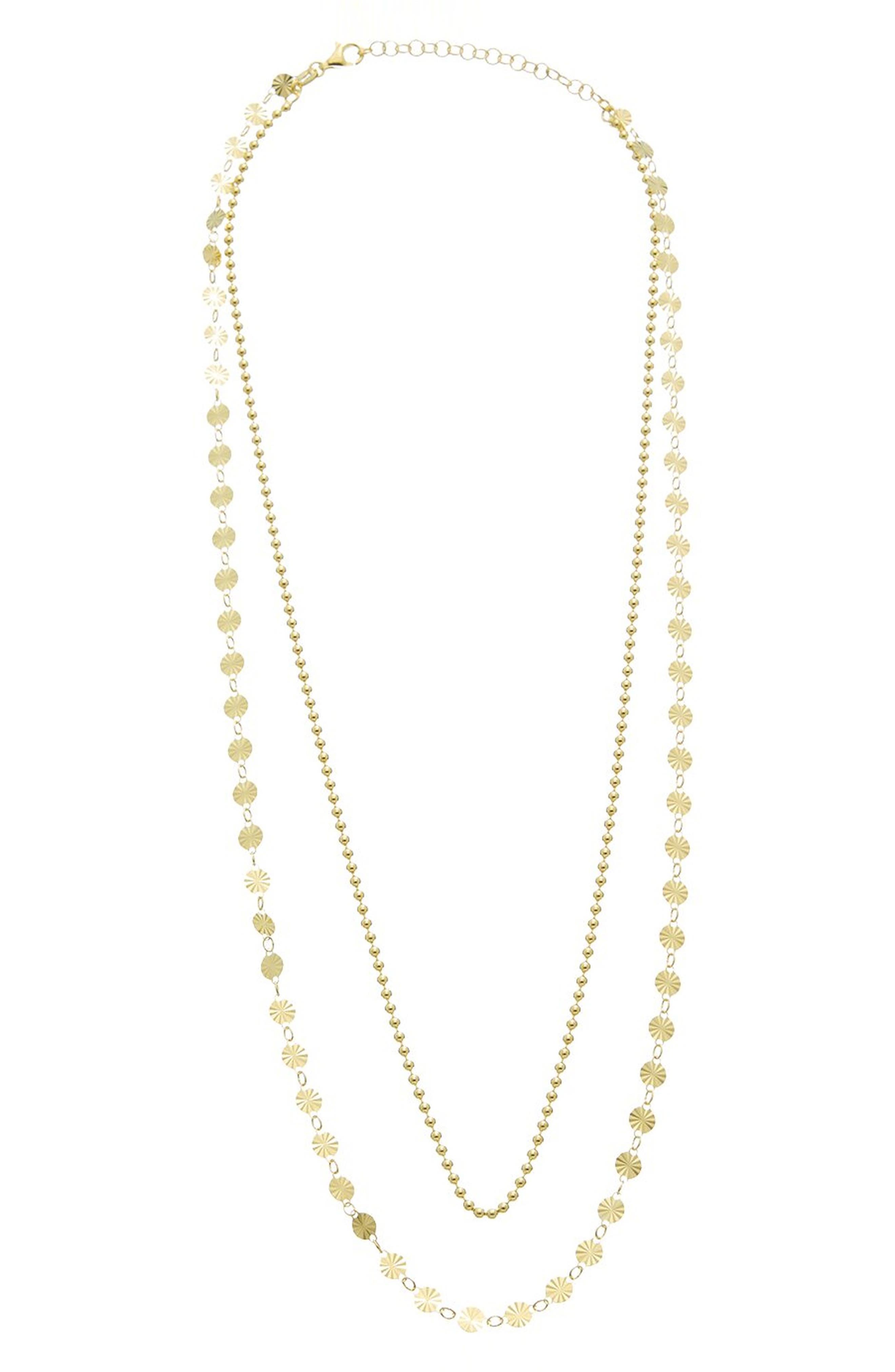 Multi Strand Beaded and Disc Necklace