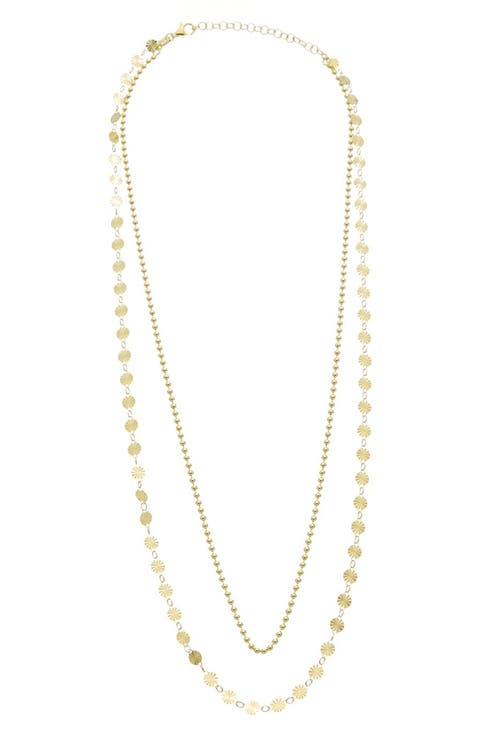 Multi Strand Beaded and Disc Necklace
