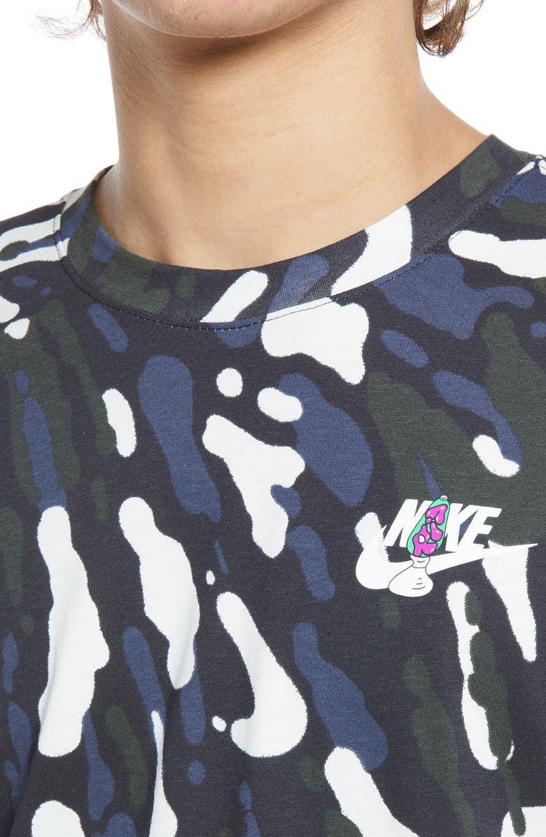 Nike Sportswear Black Light Tie Dye Graphic Tee, Alternate, color,