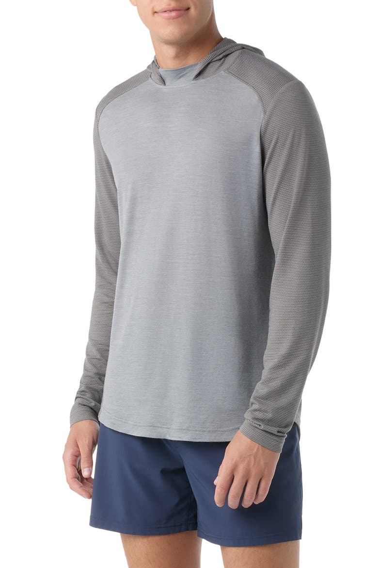 Active Mesh Performance Hoodie, Main, color, LIGHT GRAY HEATHER