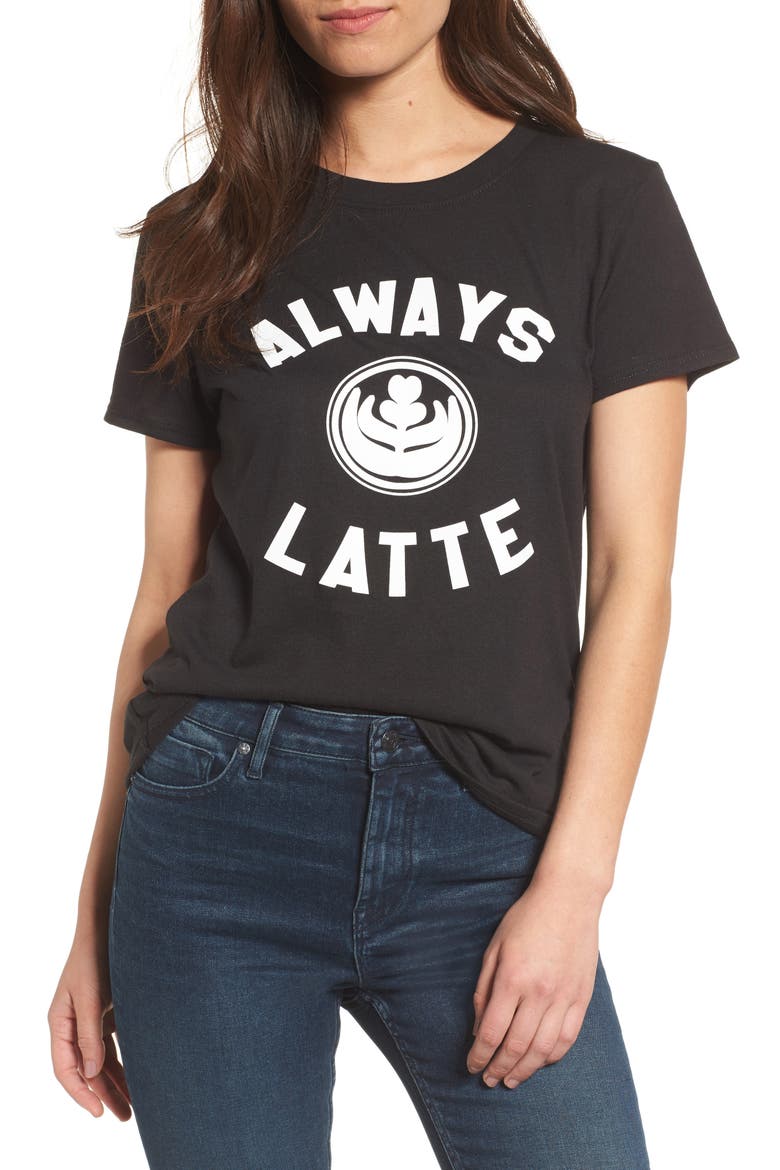 Always Latte Tee, Main, color, BLACK