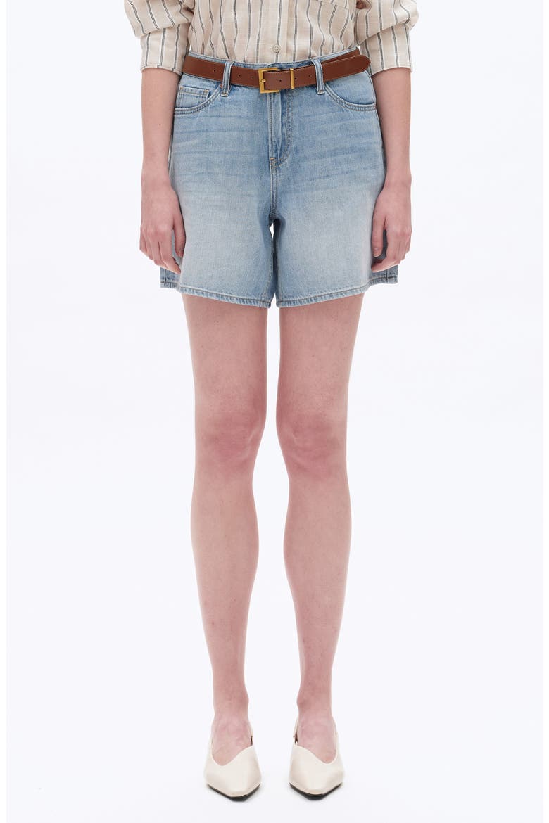 Mid Rise Denim Shorts, Main, color, LIGHT BLUE