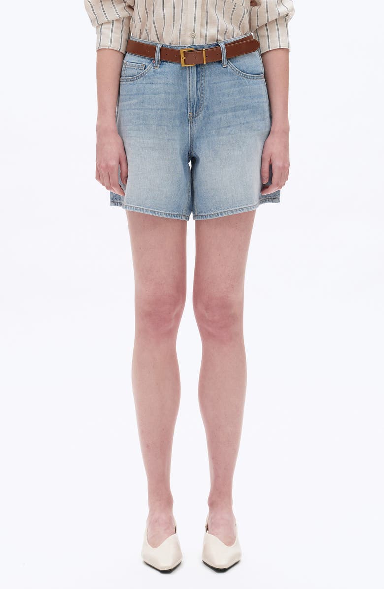 Bayeas Mid Rise Denim Shorts, Main, color, Light Blue
