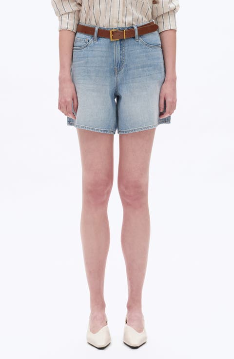Mid Rise Denim Shorts