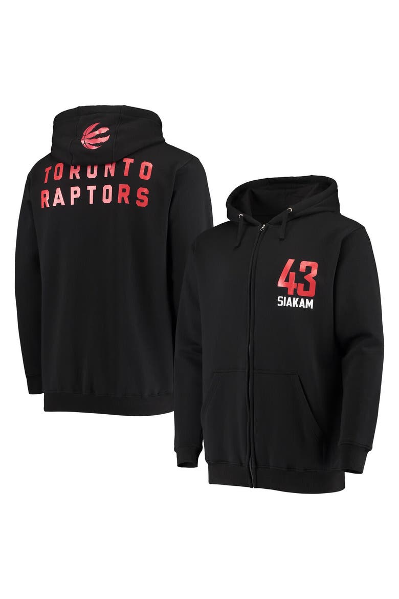 Men's Fanatics Branded Pascal Siakam Black Toronto Raptors Player Name & Number Full-Zip Hoodie Jacket, Main, color, Black