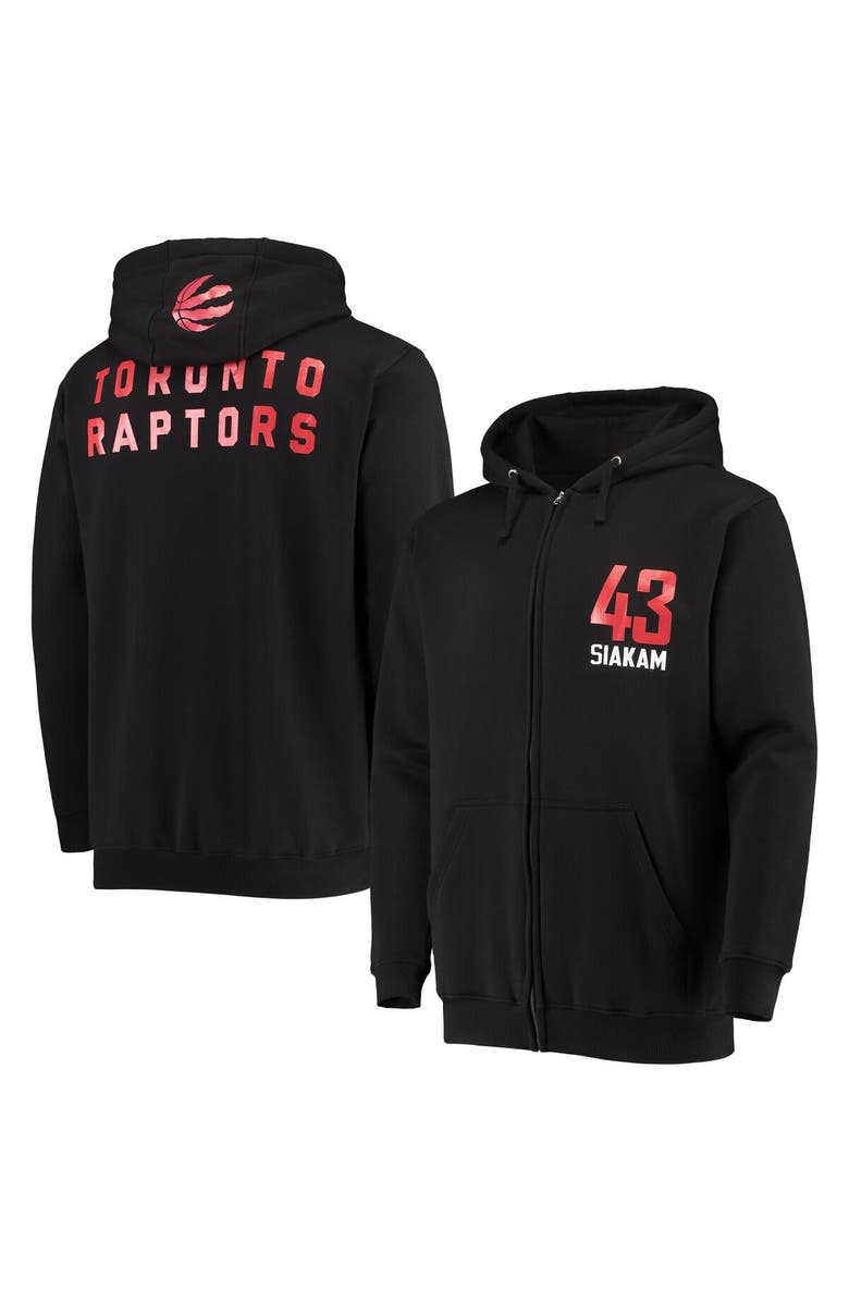 FANATICS Men's Fanatics Branded Pascal Siakam Black Toronto Raptors Player Name & Number Full-Zip Hoodie Jacket, Main, color, 