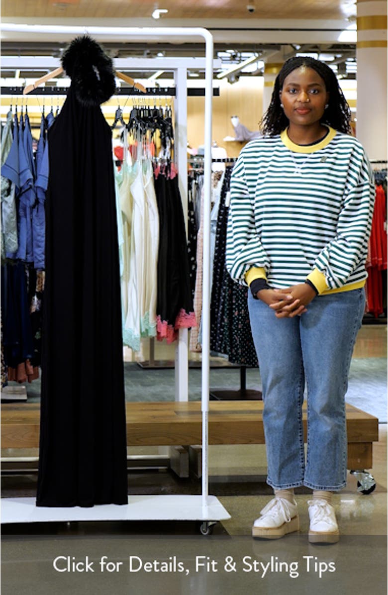 Halter Dress with Removable Faux Fur Collar, sales video thumbnail