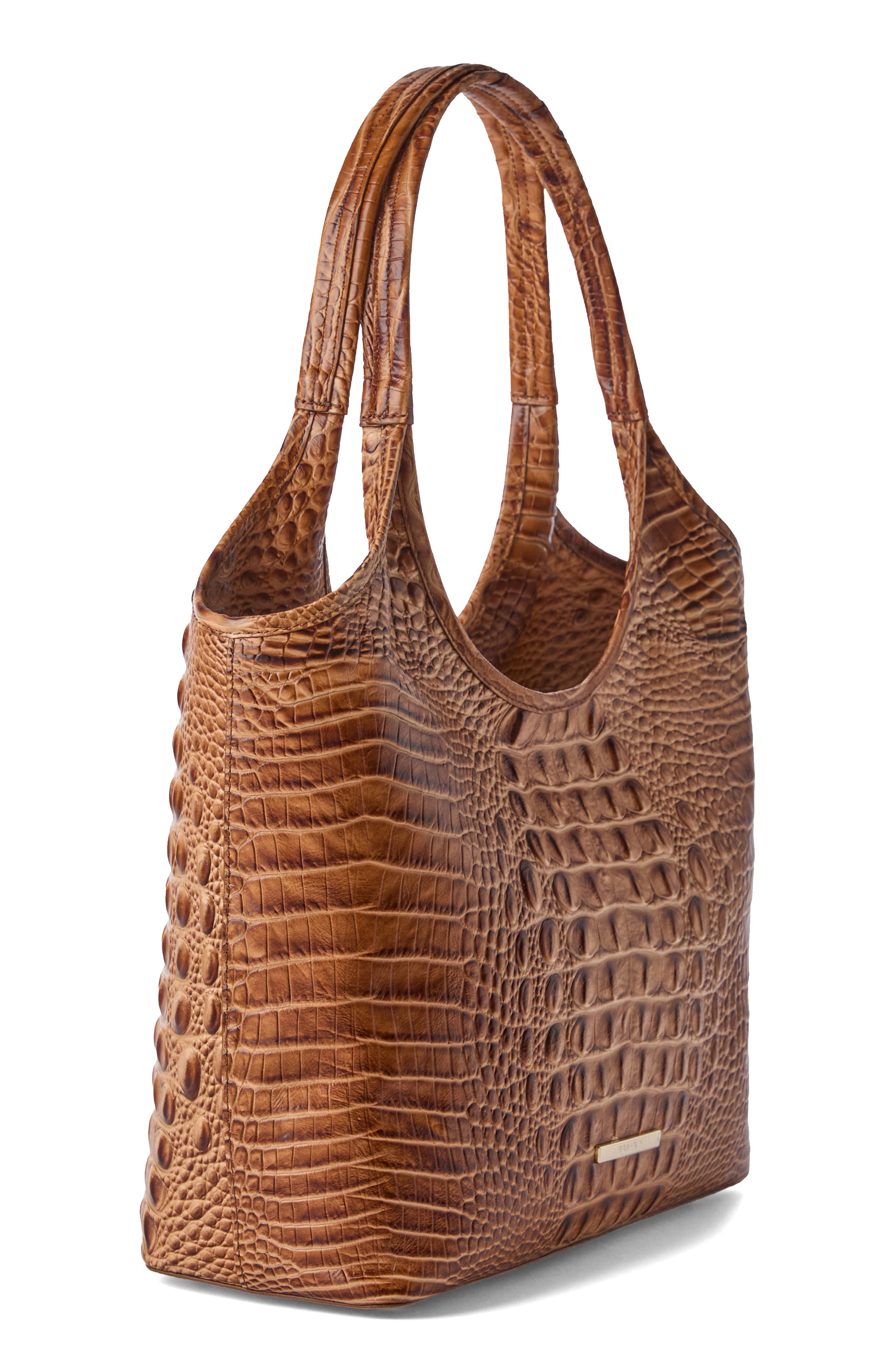 Brahmin Melora Croc Embossed Leather Tote, Alternate, color, Cinnamon