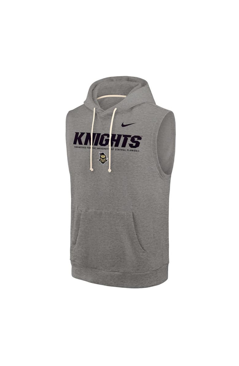 Nike Men's Nike Heather Gray UCF Knights 2025 Sideline Standard Issue Sleeveless Hoodie, Alternate, color, Heather Gray