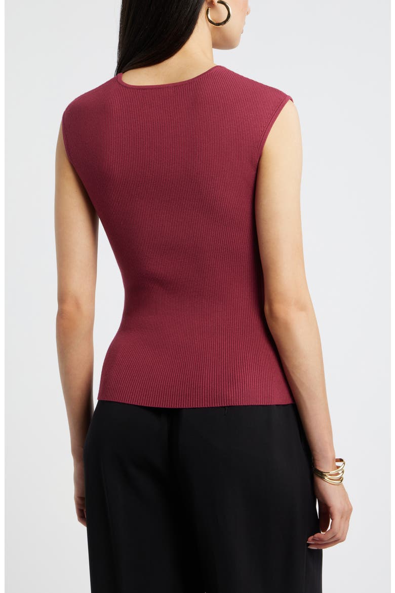 Sleeveless Twist Front Sweater, Alternate, color, BURGUNDY RHODE