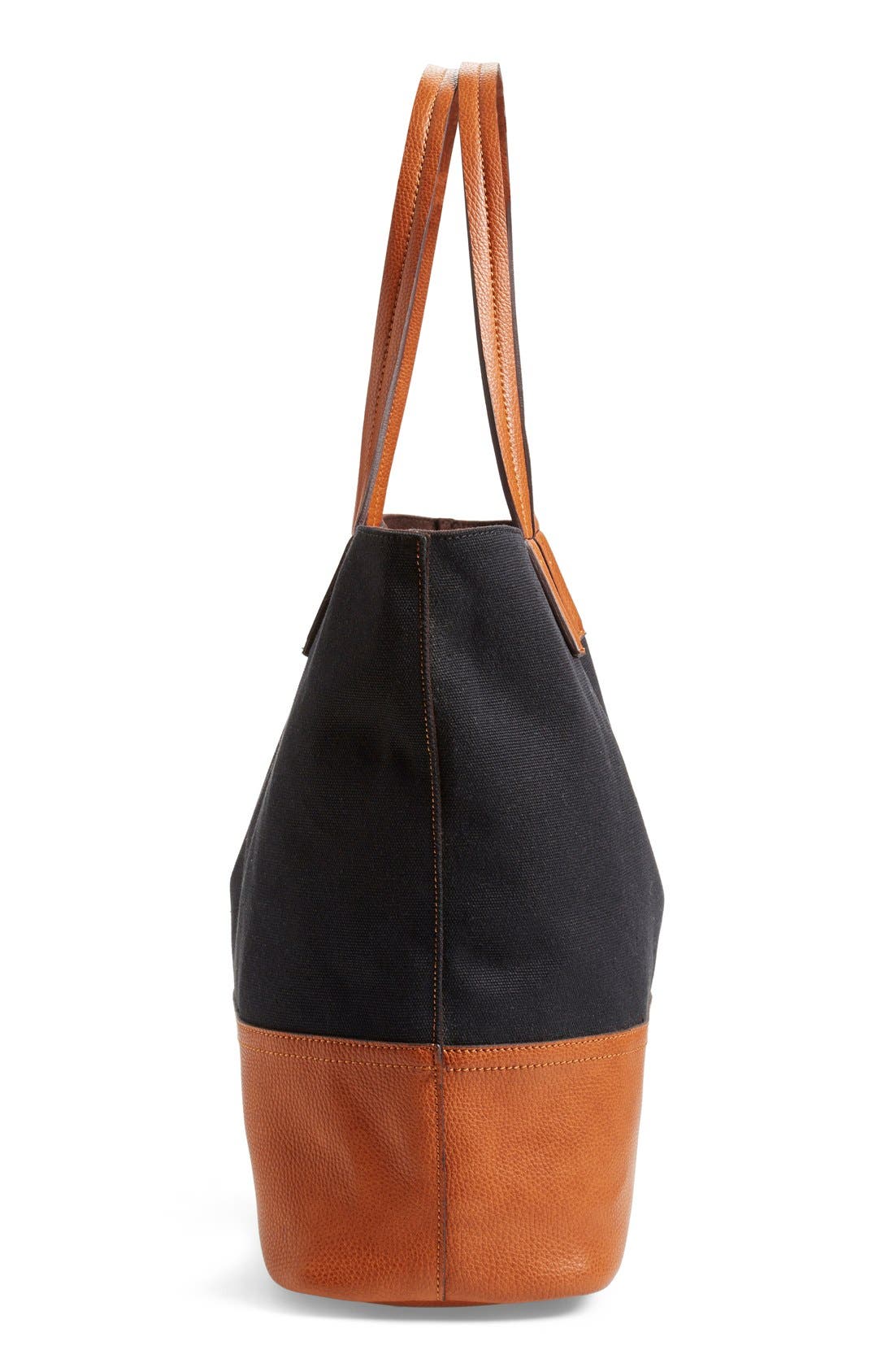 Canvas Tote, Alternate, color, BLACK/ COGNAC