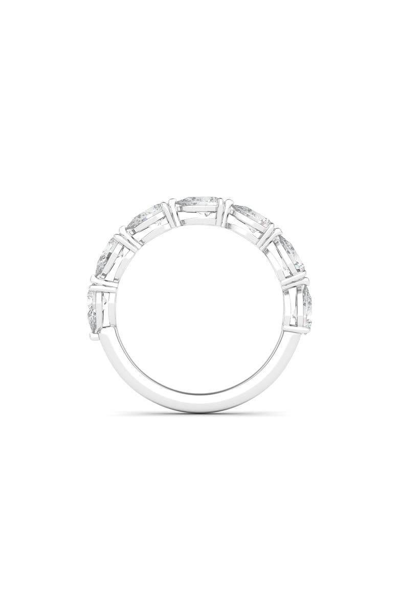 HauteCarat Pear Cut Lab Created Diamond Half Eternity Ring, Alternate, color, White Gold