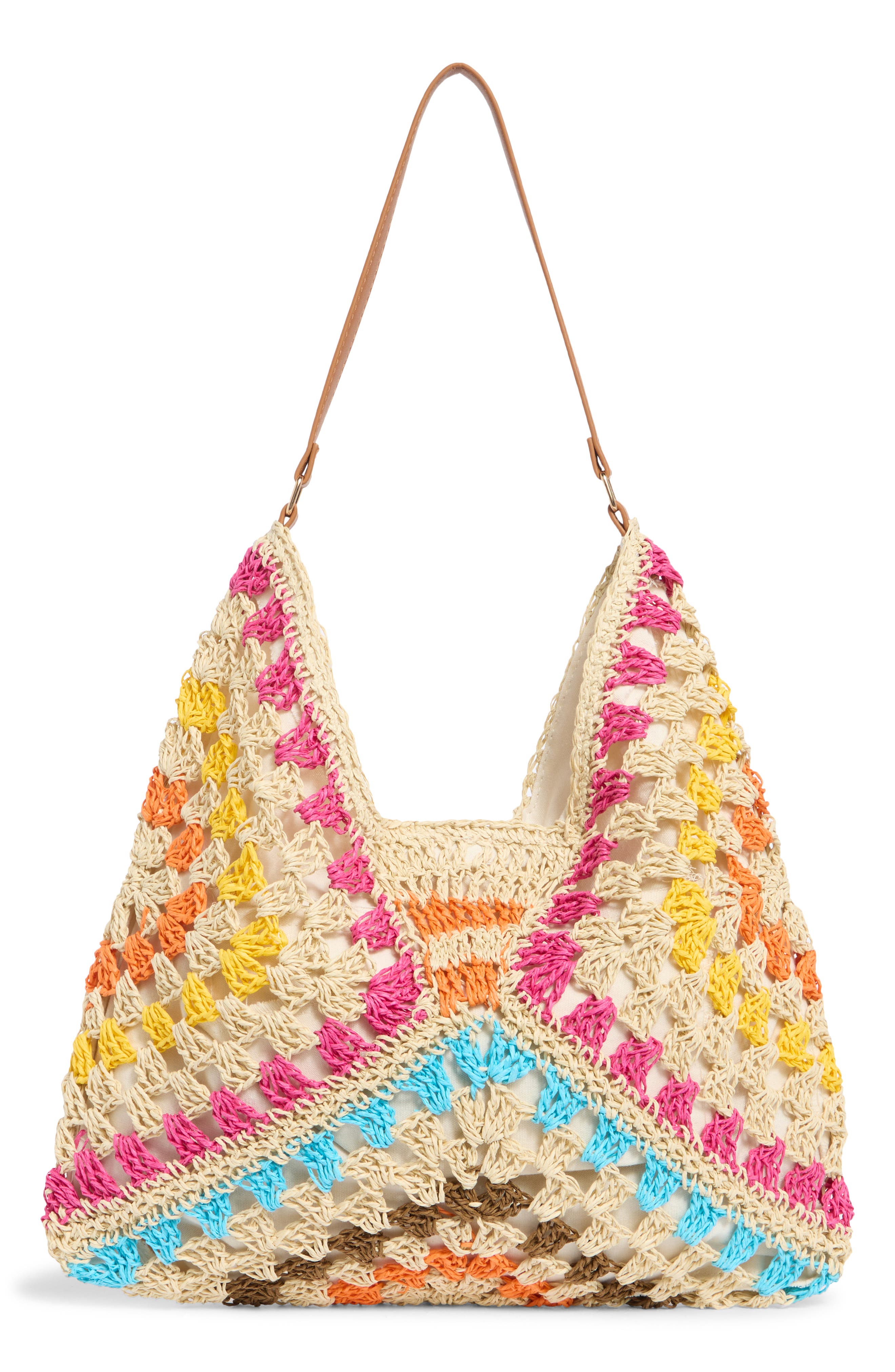 Bloom Straw Shoulder Bag, Alternate, color, NATURAL MULTI