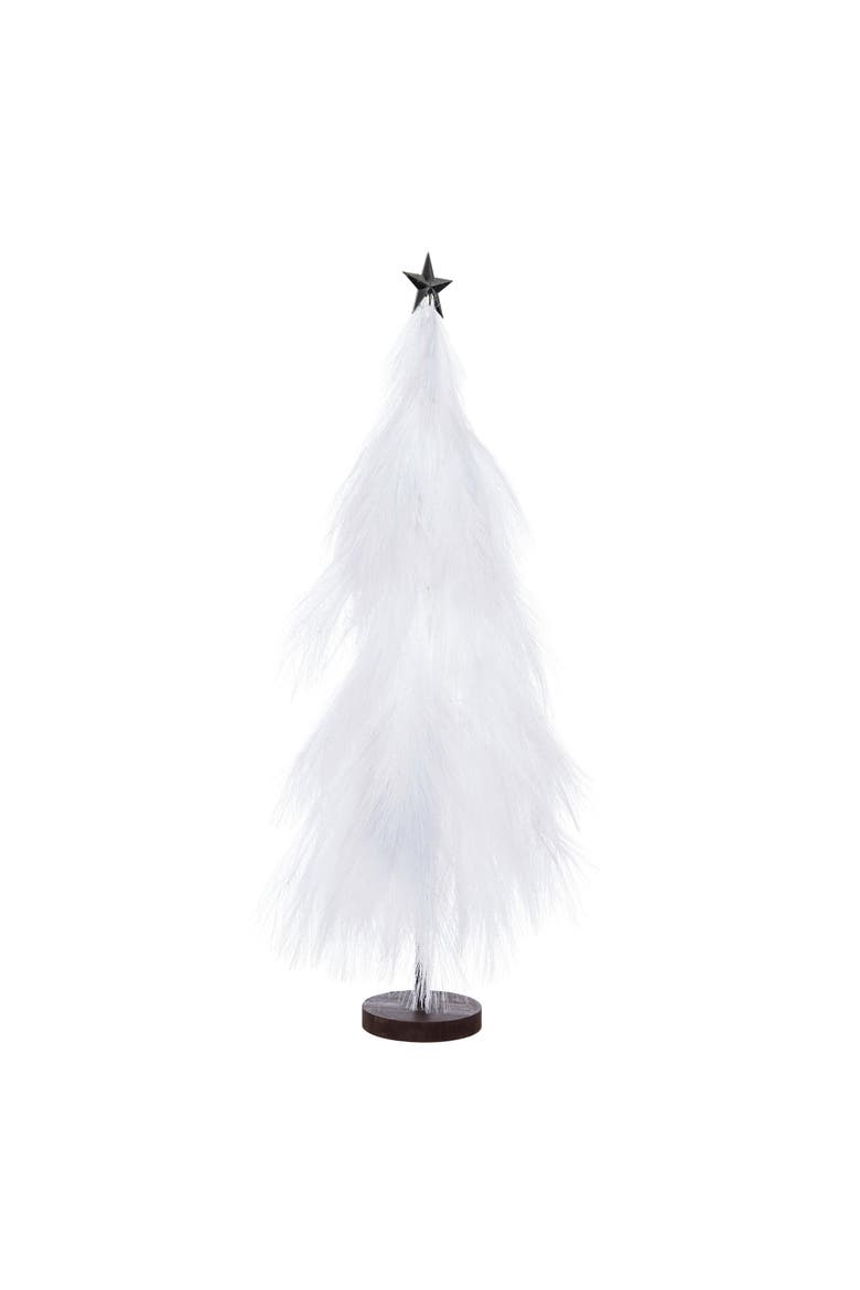 White Pampas Christmas Tree Figurine 27.56", Alternate, color, White