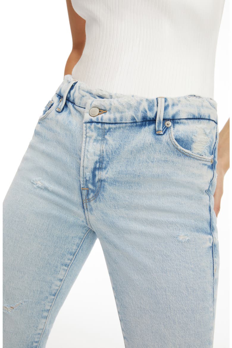 Good Classic Crossover Waist Straight Leg Jeans, Alternate, color, BLUE