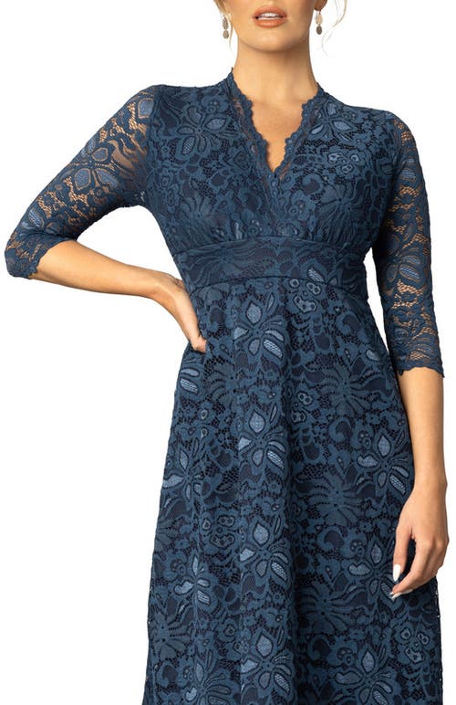 Kiyonna Maria Lace Evening Gown In Nocturnal Navy
