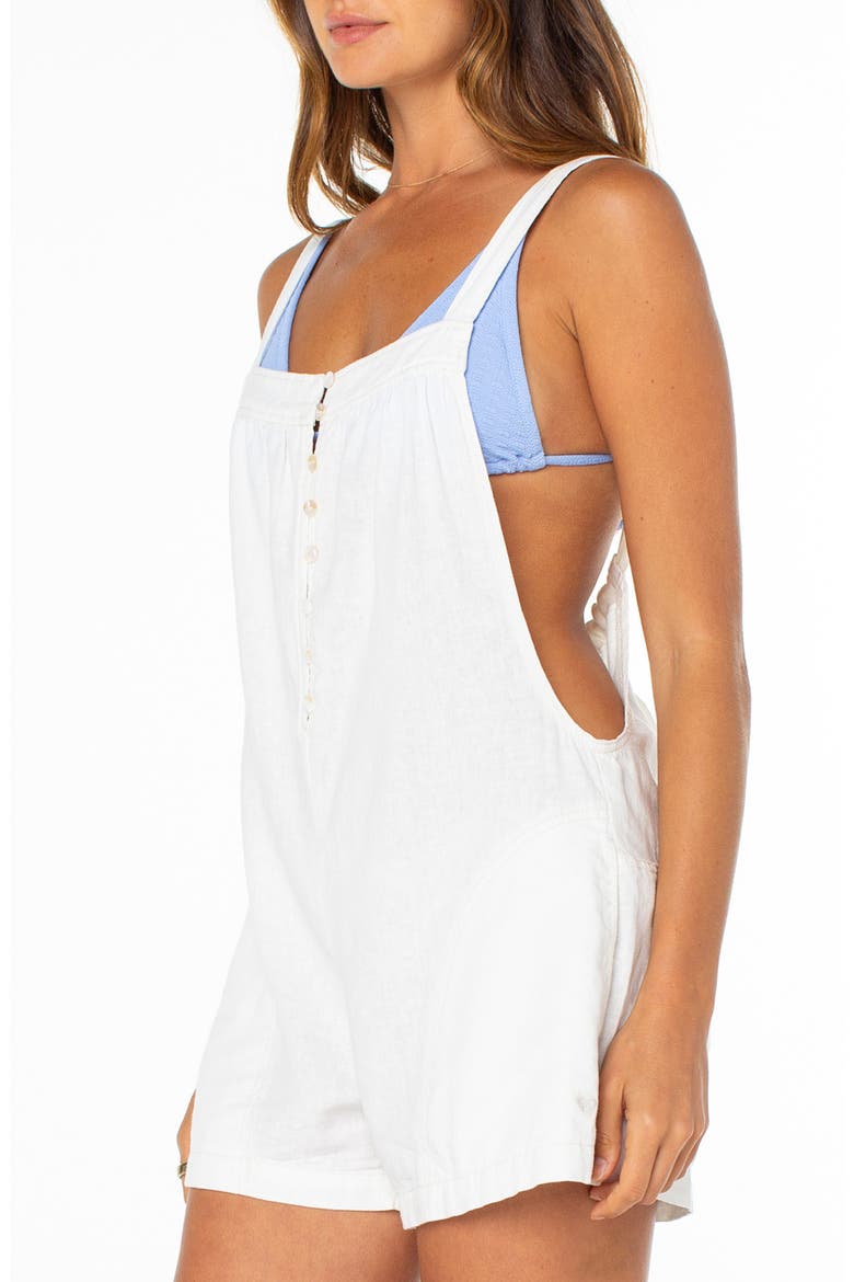 Sail & Bow Linen Blend Romper, Alternate, color, CLOUD DANCER