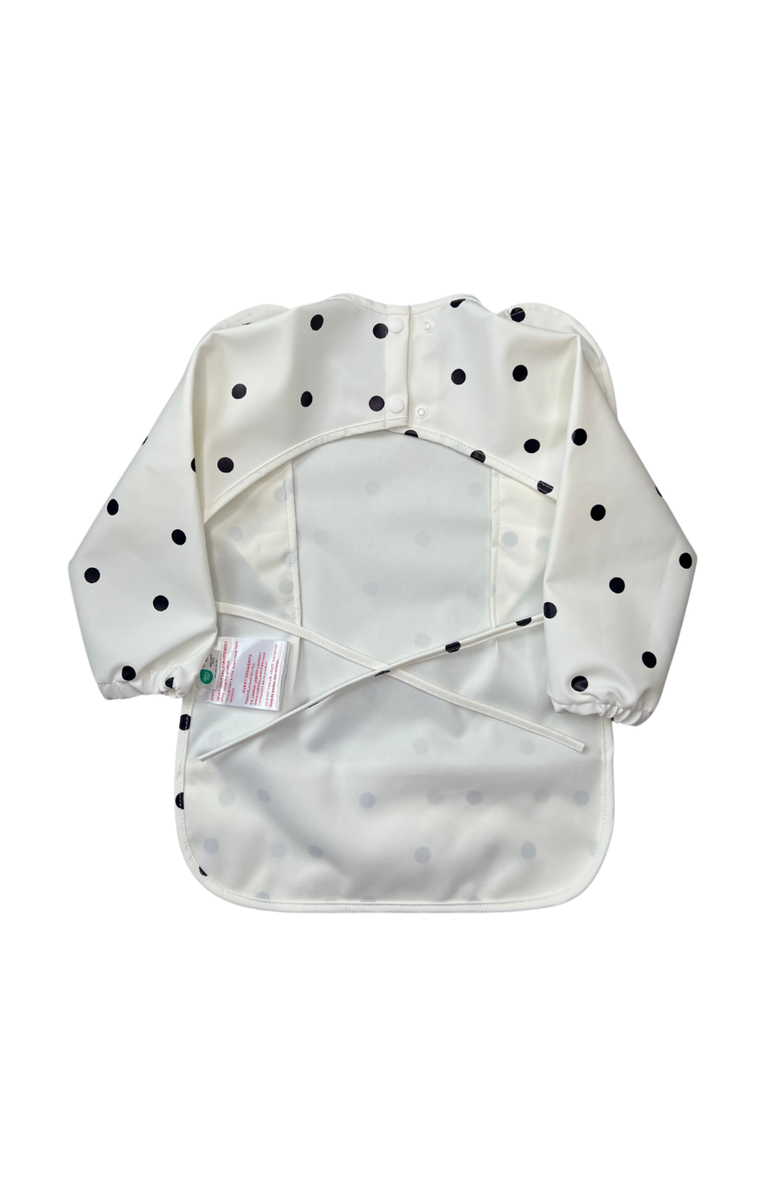 Neferland Classic Low-Pocket Ruffle Long Sleeve Bib Smock, Alternate, color, Polka Dot (2T-4T)