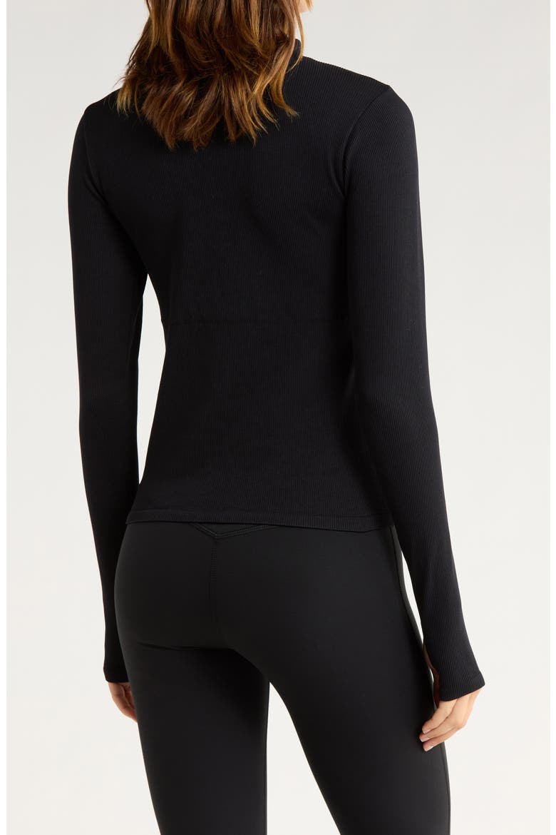 Priscilla Seamless Long Sleeve Activewear Top, Alternate, color, BLACK