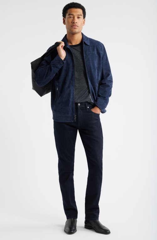 Nordstrom Suede Zip Front Jcaket In Blue