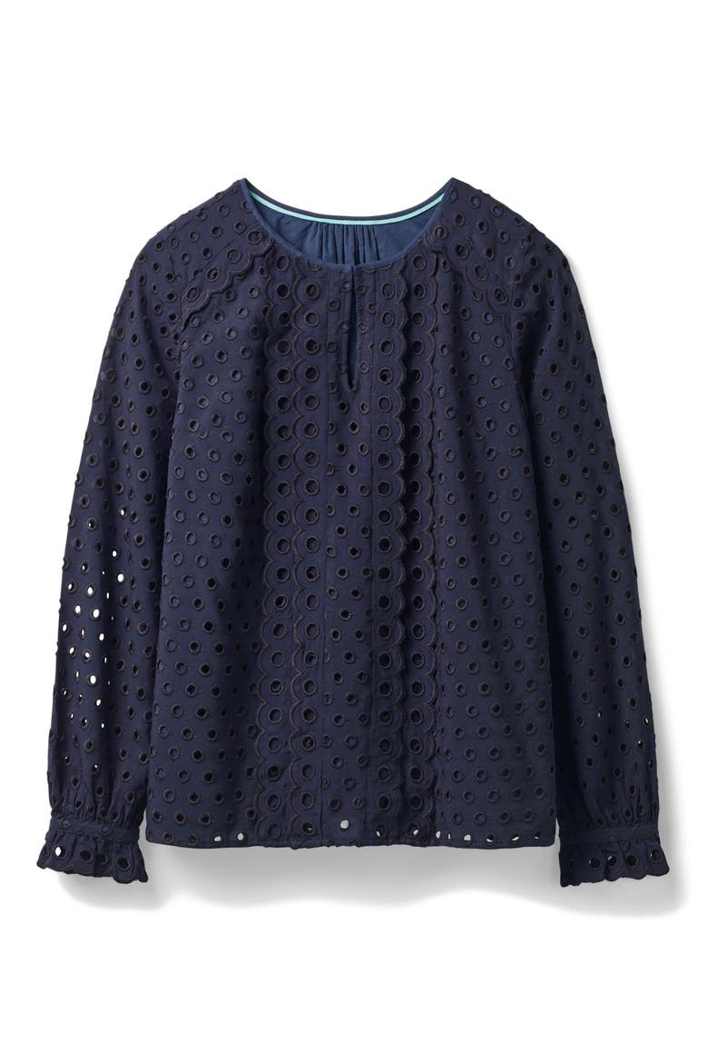 Eyelet Top, Alternate, color, FRENCH NAVY