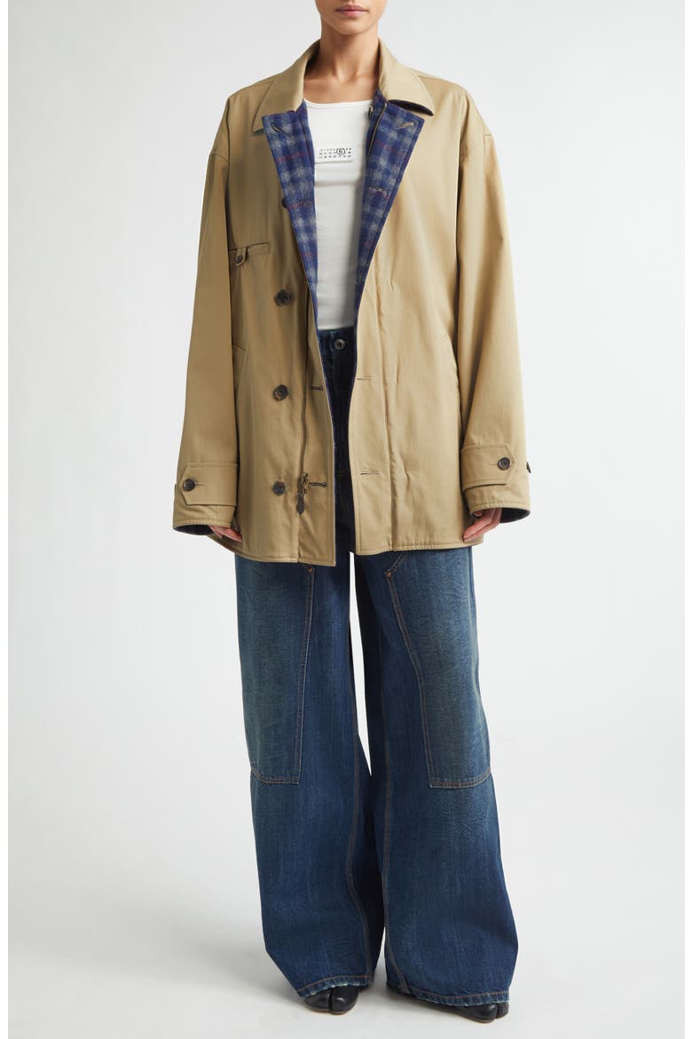Reversible Coat, Alternate, color, BEIGE/ BLUE