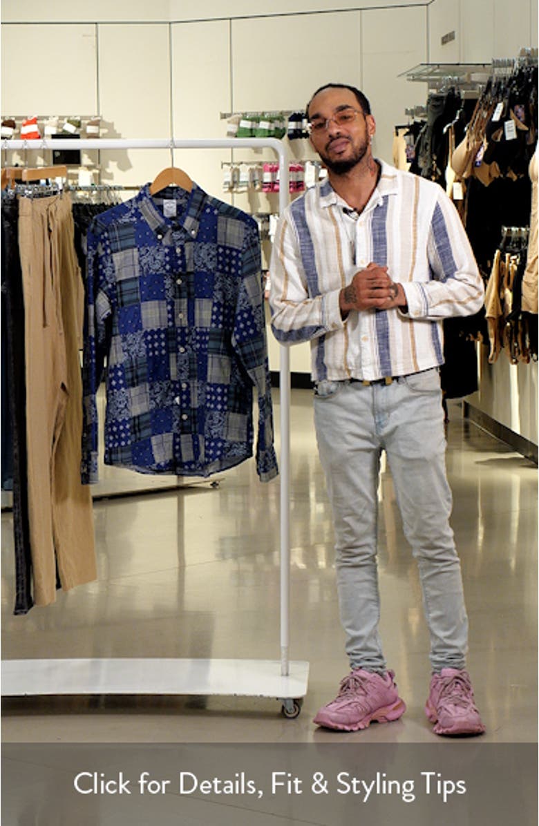 Regular Madras Patchwork Cotton Button-Down Shirt, sales video thumbnail